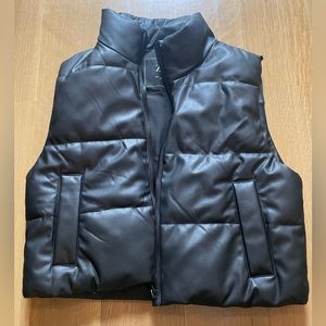 Zara black faux leather vest size M